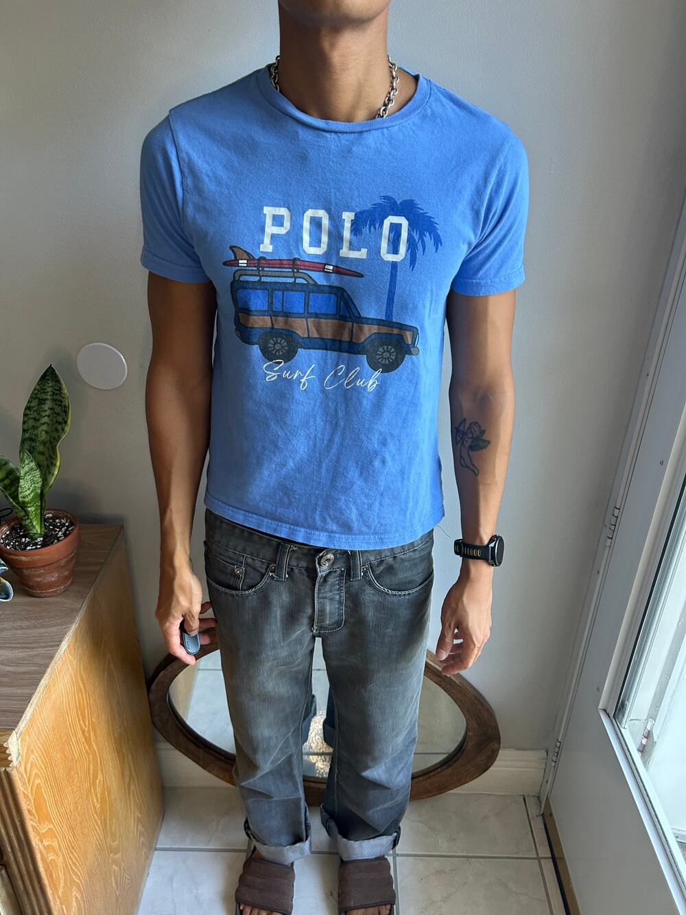 Polo Ralph Lauren Surf Club Graphic T Shirt Mens XS Fits Slim Kid M